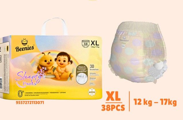 Beenies Sleepfy Jumbo Pack Baby Diaper Pants (Pull-Up) M–XXL | Single Pack Lampin Bayi Jenis Seluar Pek Jumbo 11307-XL38 Pant 1pk SL-11305-11308