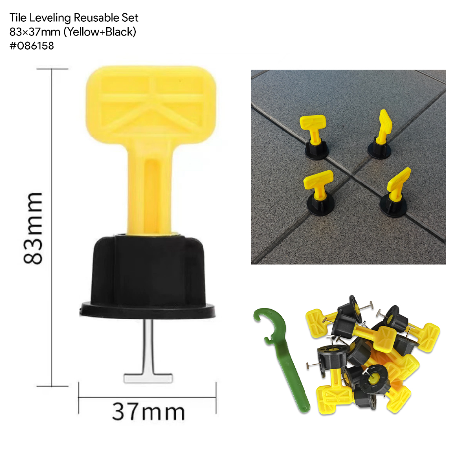 RANDOM TILE LEVELING REUSABLE SET 83X37MM YELLOW+BLACK (RANDOM)