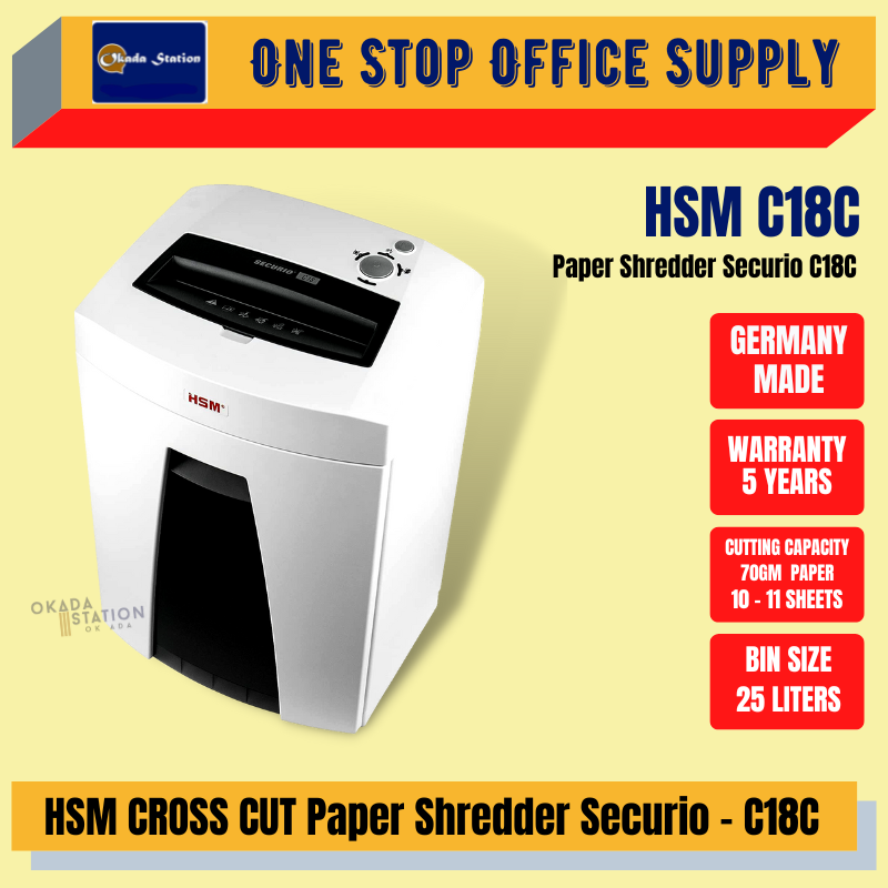 HSM Paper Shredder Securio C18C / Paper Shredder / Cross Cut