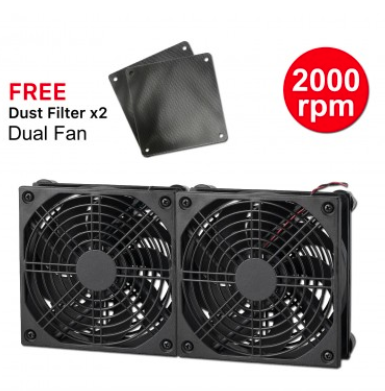 Single & Dual 2000rpm Cooling Fan External Cooler Stand With 5V USB Powered For Router / Modem / TV Box