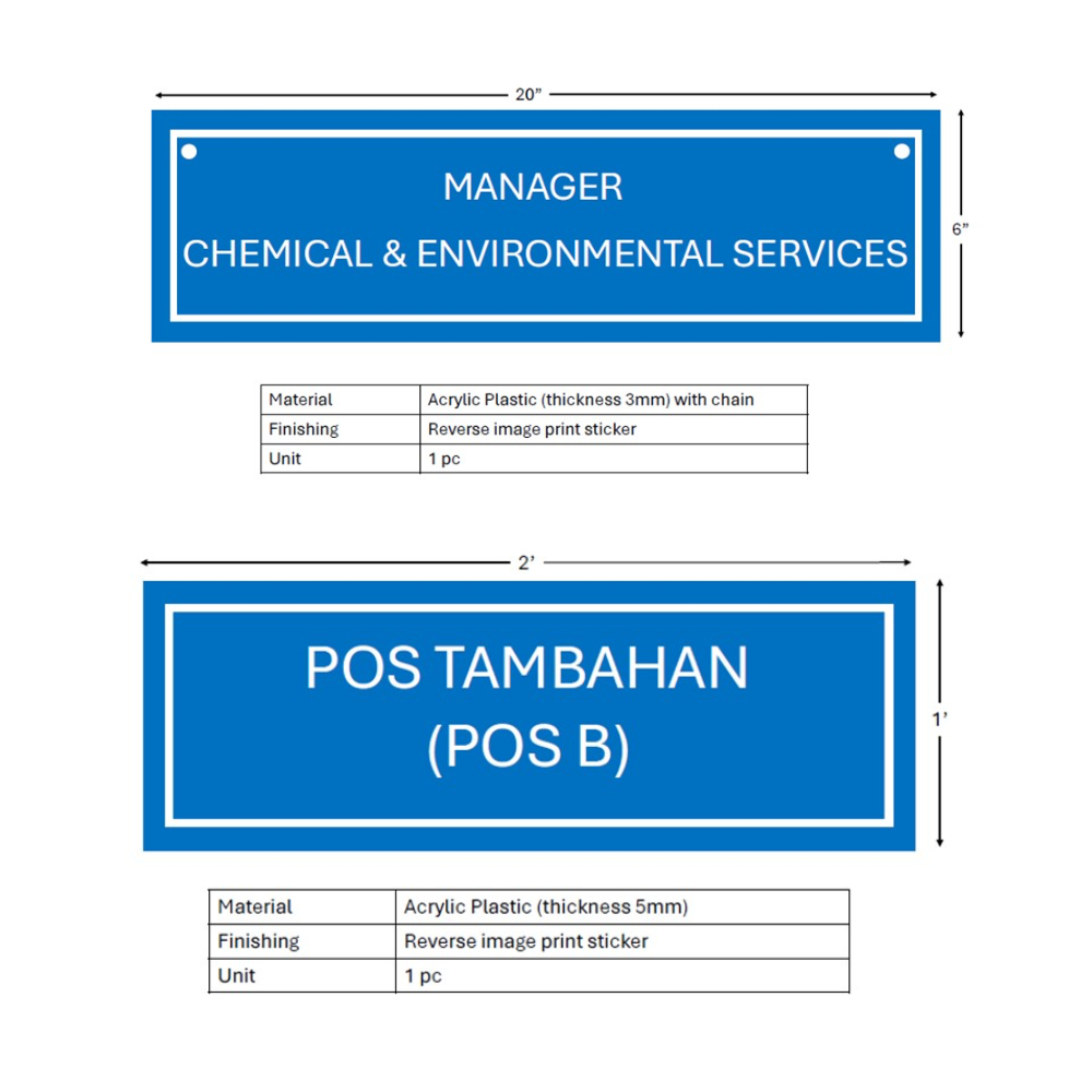 Acrylic Signage with Reverse Image Sticker