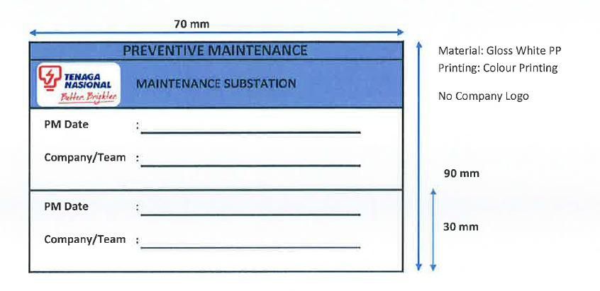 STICKER PREVENTIVE MAINTENANCE