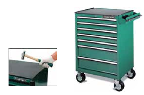 JONNESWAY 7-DRAWER TOOL TROLLEY W/KNOCKABLE WORKING TABLE