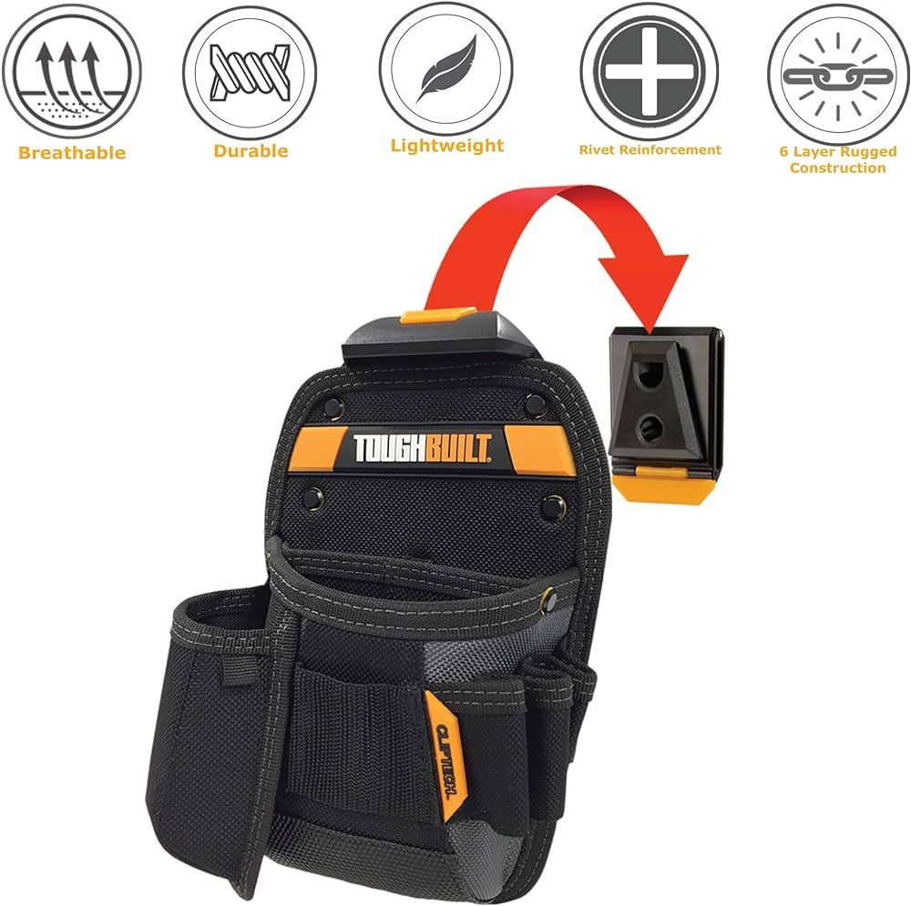 American Tobier TOUGHBUILT TB-CT-26 Multifunctional Universal Bag With Side With Ruler Buckle Tool Woodworking Water Electricity