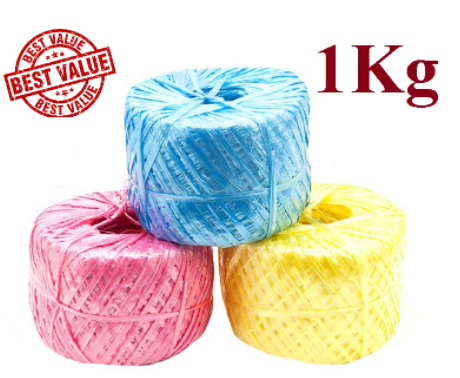 1 Kg Thick Plastic Raffia String / Rope / Tali Rafia Plastik Kasar