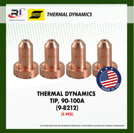 RIGHTWELL ESAB THERMAL DYNAMICS PLASMA CUTTER TIP, 90-100A, (9-8212) [5PCS]