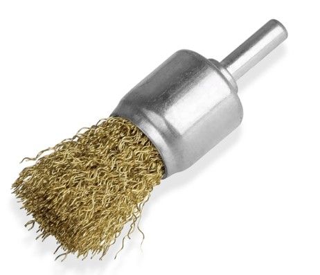 *Wire End Brush Steel Brass Coated 6mm shank 16mm