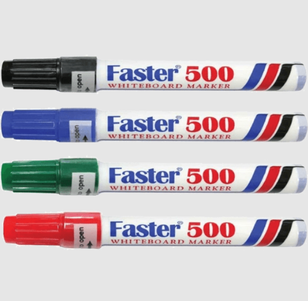 FASTER 500 M-F-500 WHITEBOARD MARKER (BLACK/BLUE/GREEN/RED) (12 PCS/BOX)