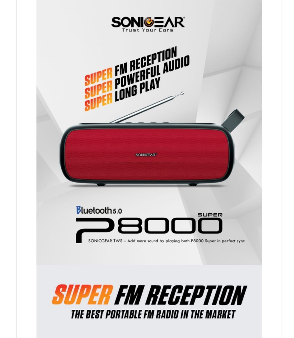 SonicGear P8000 Super Bluetooth 5.0 Portable TWS Speaker