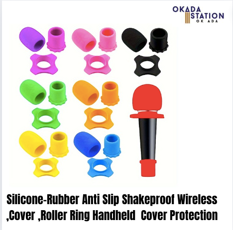 ok Silicone-Rubber Anti Slip Shakeproof Wireless Microphone Cover Roller Ring Handheld Microphone Cover Protection