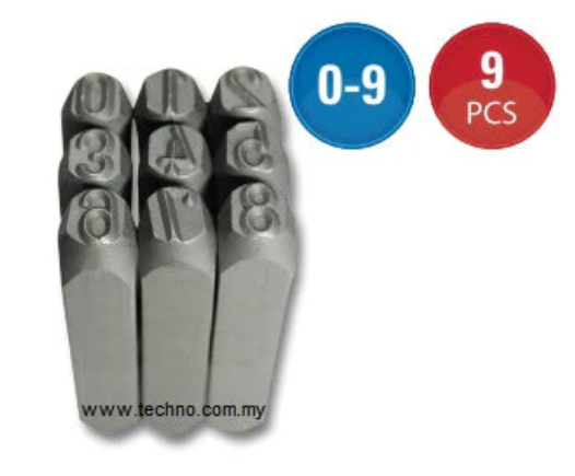 LETTER NUMBER PUNCHES 0-9 6MM PLATE BOARD METAL STAMP CHOP MERVIN