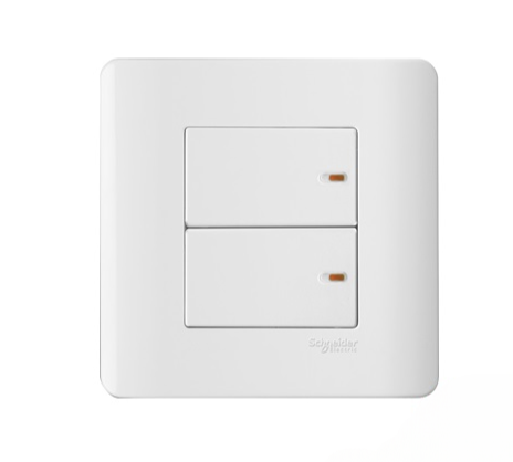 SCHNEIDER ZENCELO E8432_2_WE_G11 16AX 250V 2GANG 2WAY SWITCH (WHITE)