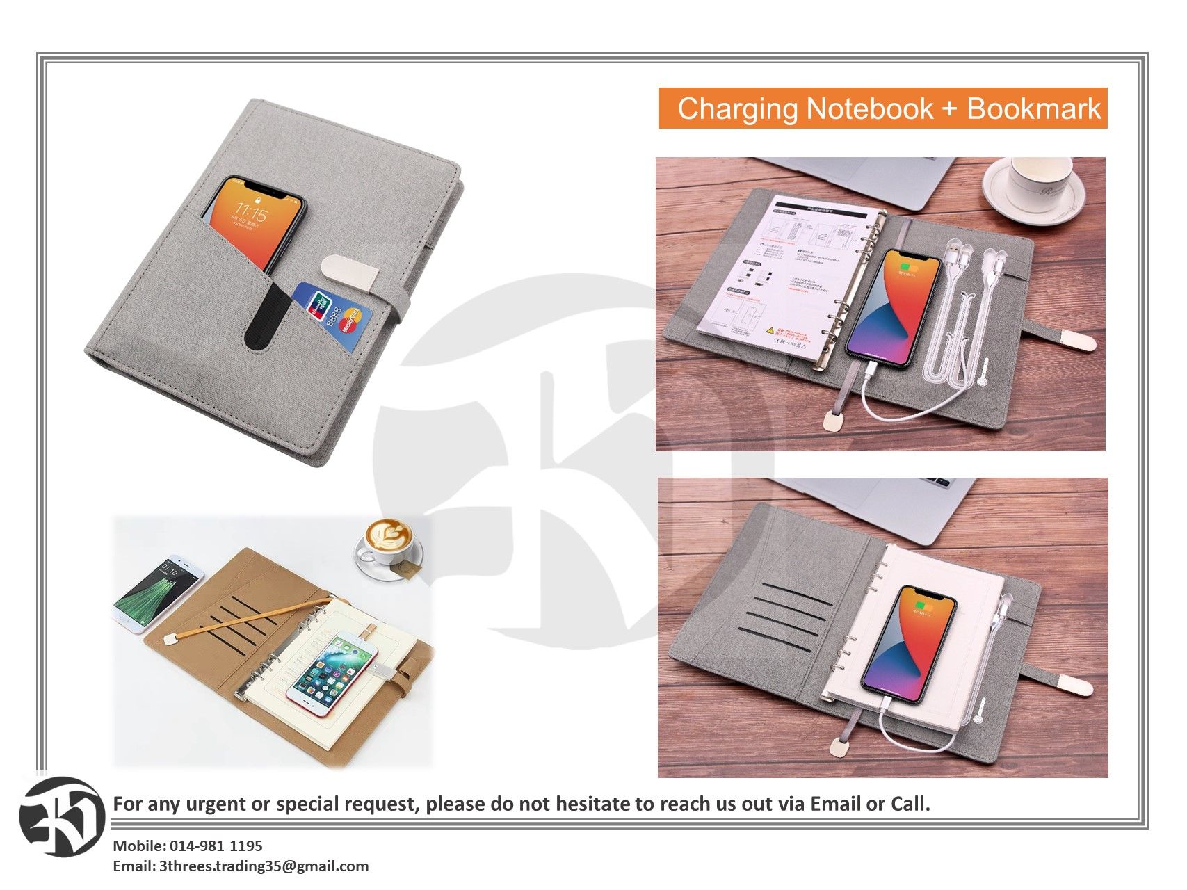 Charging Notebook WITH Bookmark
