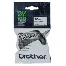 Brother M-K231 Black on White 12mm Tape