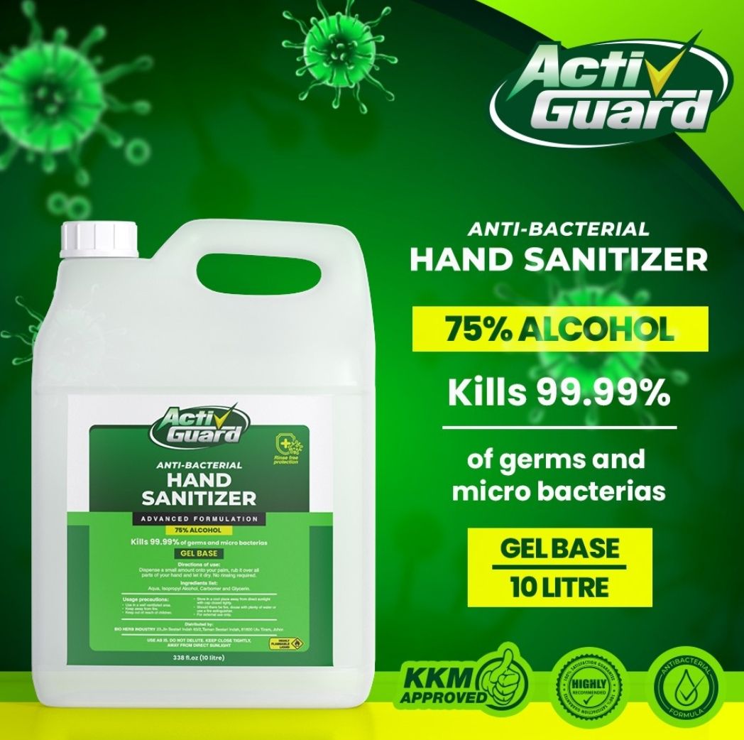 Anti-bacterial hand sanitizer 10l, 75% alcohol