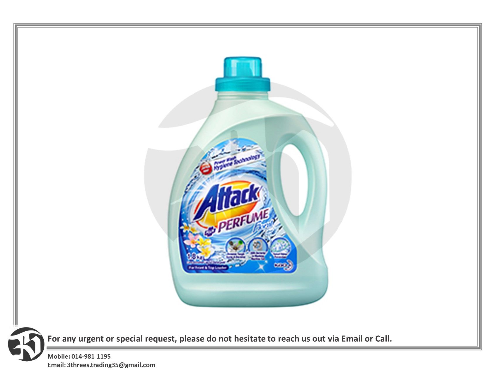 Attack Detergent Liquid Perfume Floral 1.8kg