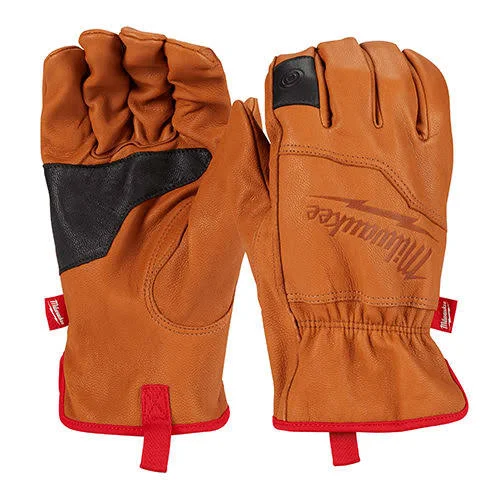 High impact leather gloves- MILWAUKEE GOATSKIN LEATHER HAND GLOVES [S/M] 48-73-0010/11 -