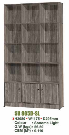 SU FILE CABINET WITH DOORS SU 805D - SL/N.OAK/WN