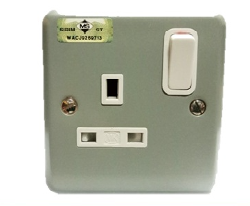 MK K2977 ALM 13A 1GANG SWITCH SOCKET OUTLET (METALCLAD)