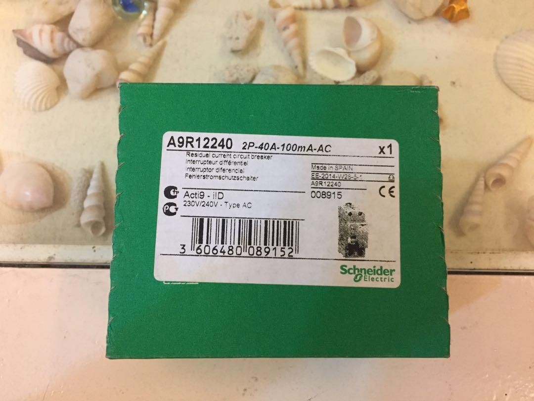 SCHNEIDER RCCB IID 2P 40A 100MA AC-TYPE