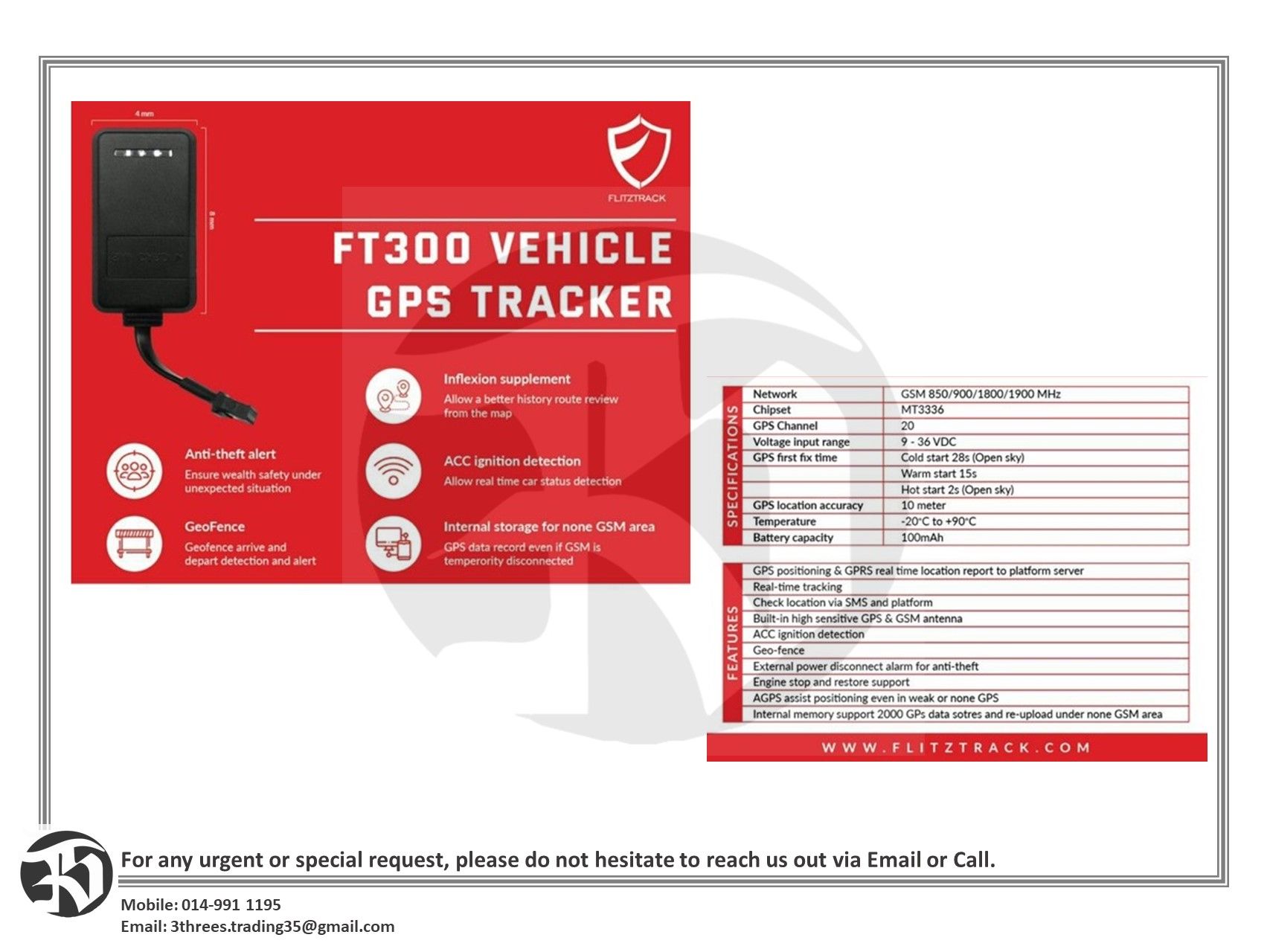 FLITZTRACK FT300 Car GPS Tracker Vehicle