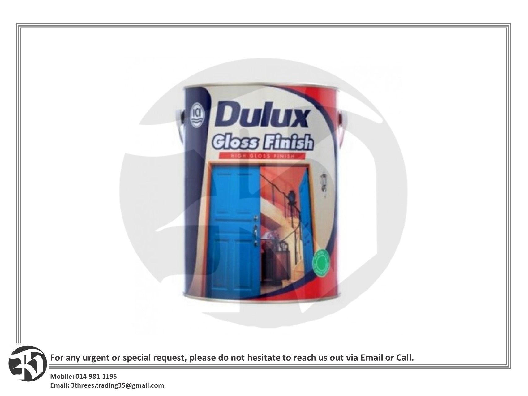 ICI Dulux Gloss Finish For Metal & Wood 1L/5L - Crystal Blue 505
