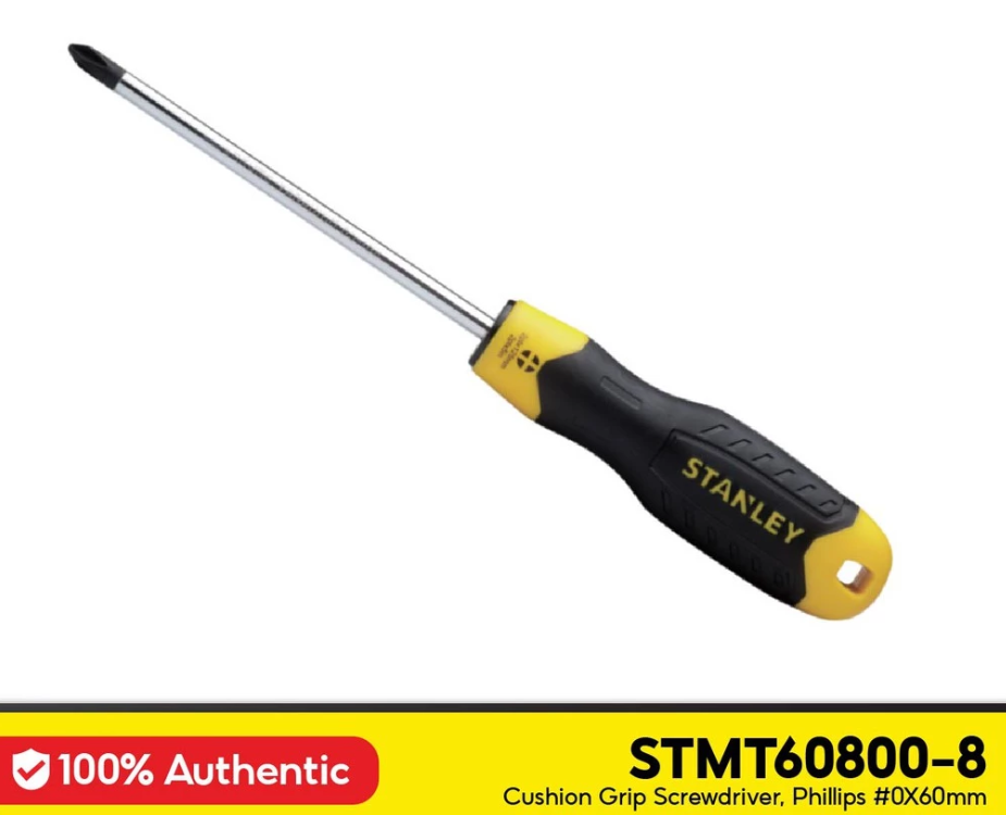 STANLEY STMT60800-8 CUSHION GRIP SCREW DRIVER, PHILLIPS #0 X 60MM