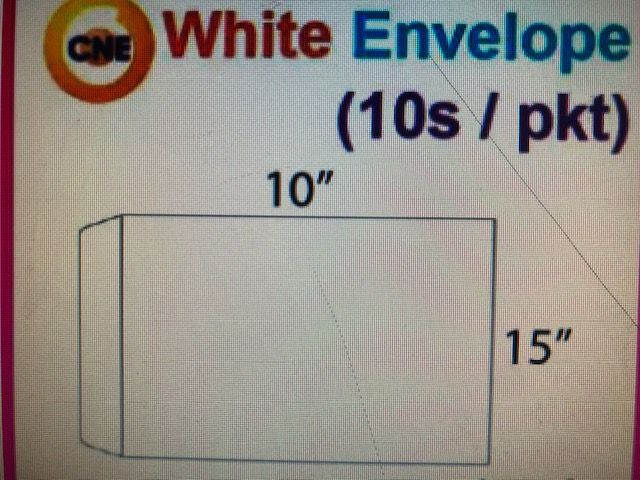 White Envelope 15" x 10" (250s/Box)
