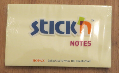 Hopax 3" X 5" Sticky Note Pad (Yellow) 76x127mm