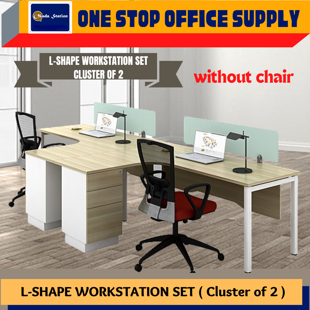 L-SHAPE WORKSTATION / CLUSTER OF 2 / CLUSTER OF 4 / / SUPERIOR COMPACT TABLE SET / / TABLE TOP PANEL / L-SHAPE TABLE / OFFICE TABLE / SL-55 SERIES / WORKSTATION / WORKSTATION SET