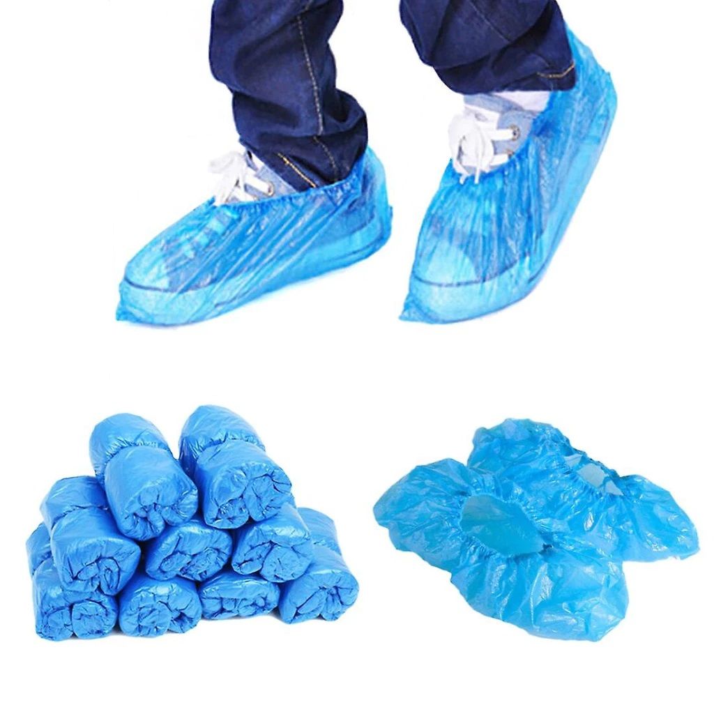 Disposable CPE Shoes Cover 100pcs Tebal (Non Slip & Waterproof)