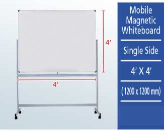 SINGLE SIDED MAGNETIC WHITEBOARD WITH STAND 4x4