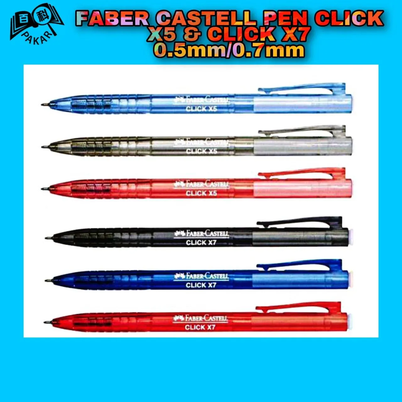 FABER CASTELL PEN CLICK X5 & X7 0.5MM/0.7MM