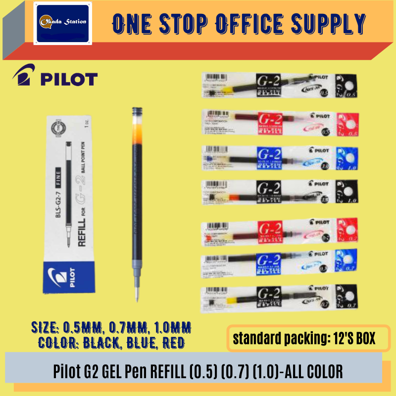 PILOT G2 0.5 GEL PEN REFILL -ALL COLOUR / Pilot / Pilot G2 Refill / 0.5mm / Pilot Gel Pen Refill