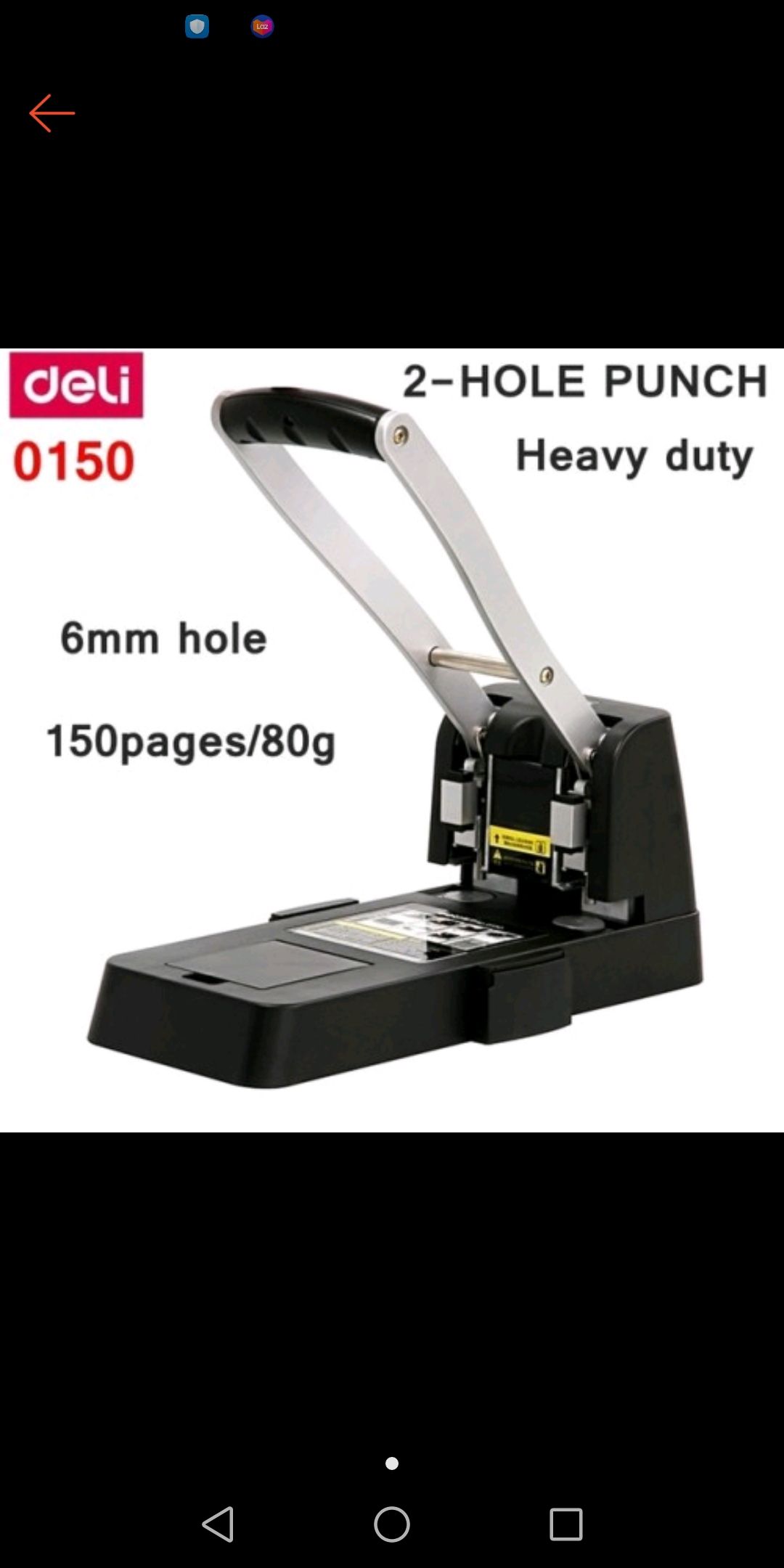 Deli heavy duty puncher 0150 two holes , 150sheets