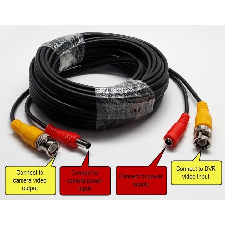 CTV CABLE Analog Camera To DVR Cable BNC+DC Power Video Extension Cable For Security Wire Plug &Play 2MP Only-30m