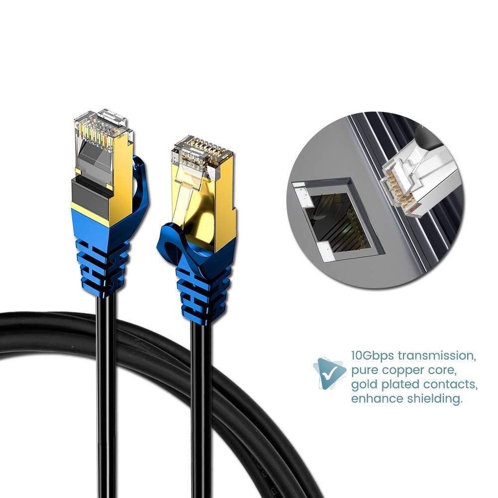 CAT7 10GBPS GOLD PLATED SHIELDED PURE COPPER NETWORK CABLE