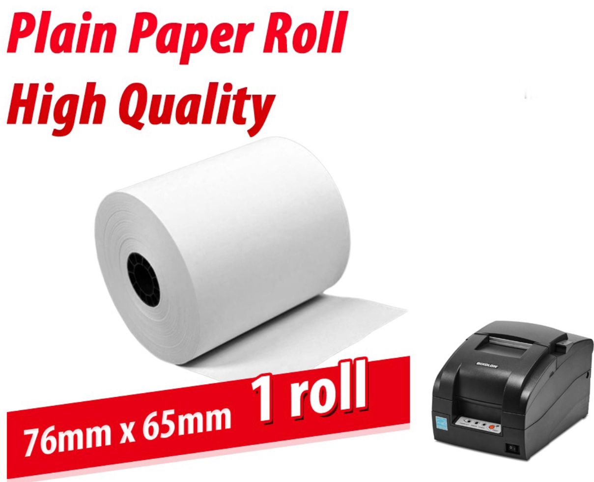 NA Plain Paper Roll 76mm x 65mm (1 Roll) Kertas Receipt POS System Dot Matrix Printer 76x65 76mmx65mm