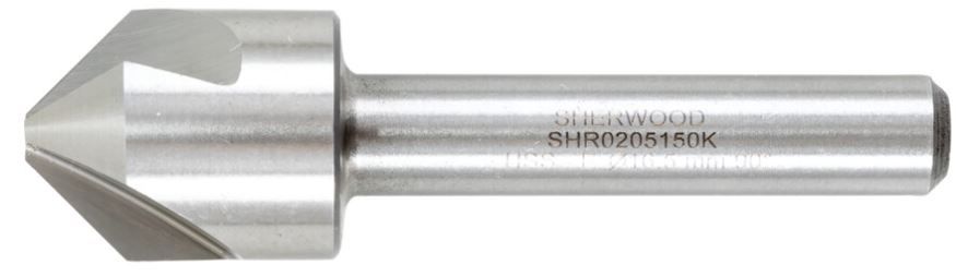 Sherwood 90掳, Countersink, 12.4mm, Straight Shank, 3 fl, Cobalt High Speed Steel SHR0205150K