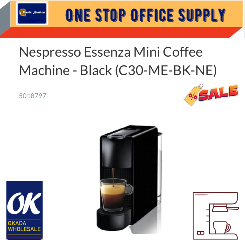Nespresso Essenza Mini Coffee Machine - Black (C30-ME-BK-NE)