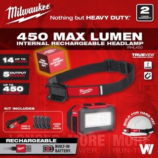 Milwaukee Headlamp IR HL450 Internal Rechargeable Headlamp (450 Lumen)