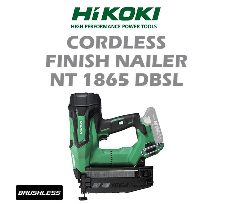 HIKOKI CORDLESS FINISH NAILER NT1865DBSL