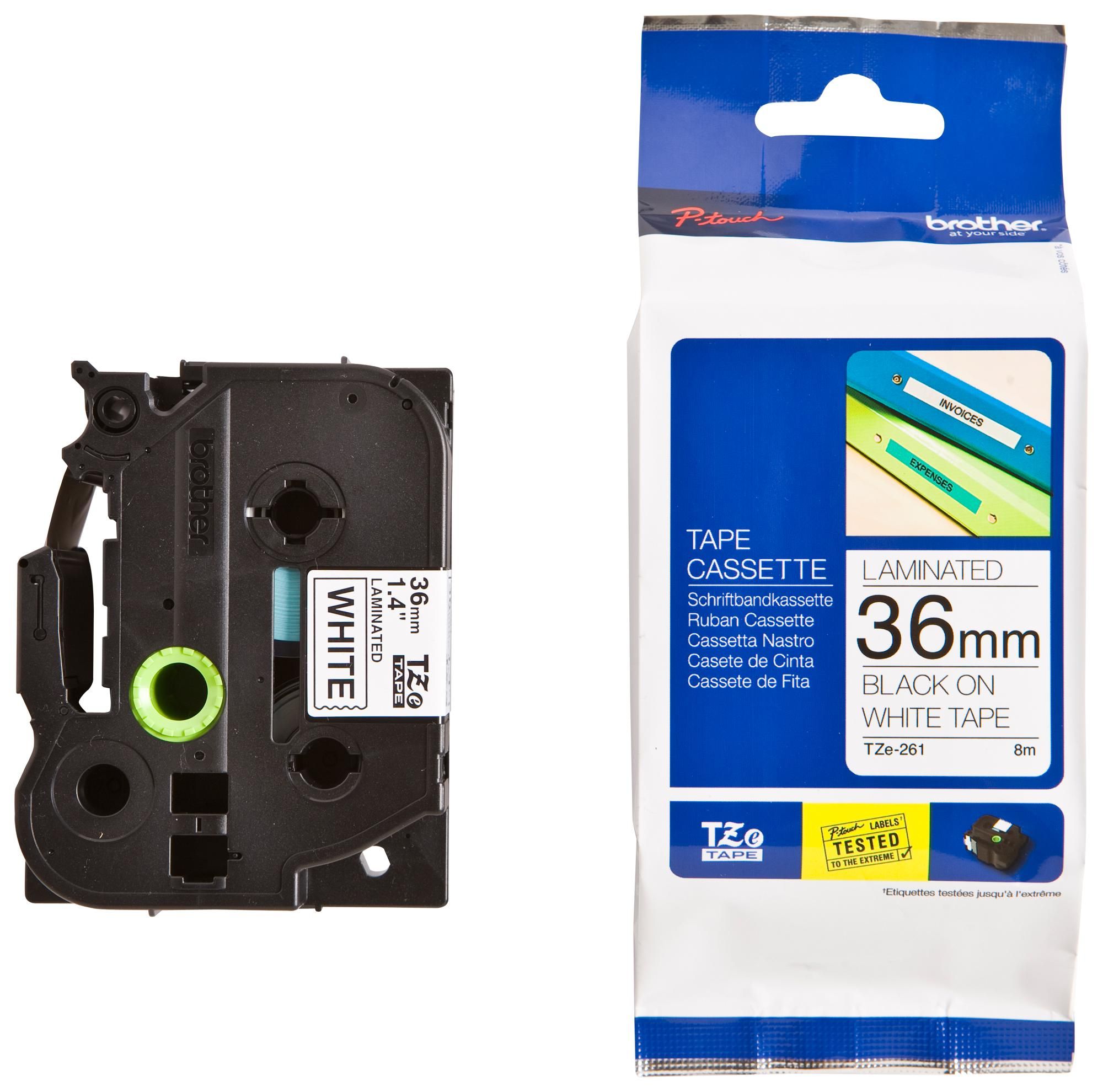 Brother Tape TZE-261 36mm (Black on White)