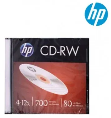 (Genuine HP Malaysia) HP CD-RW 4x - 12x SPEED 700MB c/w Slim Case 1 Piece