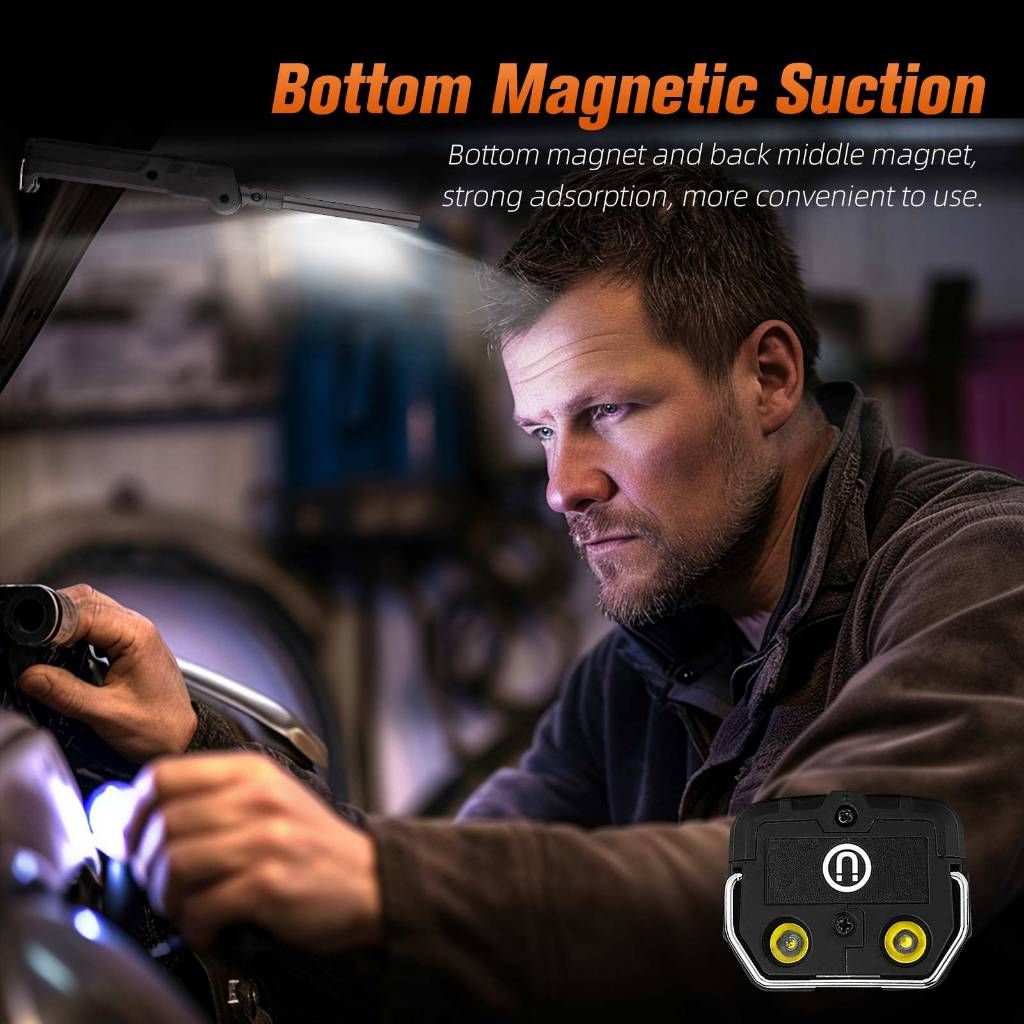 SUPERFIRE G15 Rechargeable Work Light Repair Inspection Lamps 270 ° Adjustable Magnet and Hook for Work Torch, 3 Modes