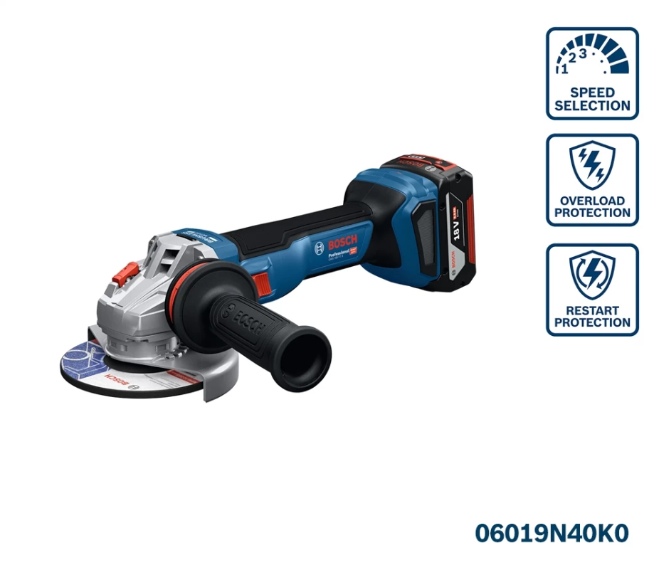 BOSCH GWS 18V-11 S PROFESSIONAL CORDLESS ANGLE GRINDER (SET) (06019N40K0)