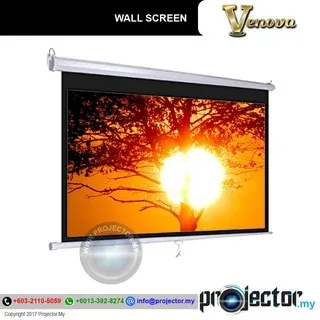 Venova/DP 84 X 84 (7鈥檟7鈥� Manual Wall Pull Down LCD Projector Screen-Matt White 4:3 Projection