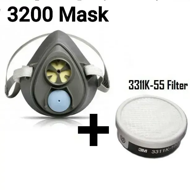 3M 3200 REUSABLE HALF FACEPIECE SINGLE CARTRIDGE RESPIRATOR (3311K-55 / 1700 / 1744 ) #ROTZ-G