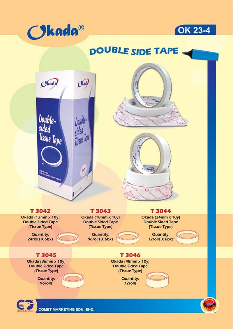 OKADA DOUBLE SIDED TISSUE TAPE 18MM X 10