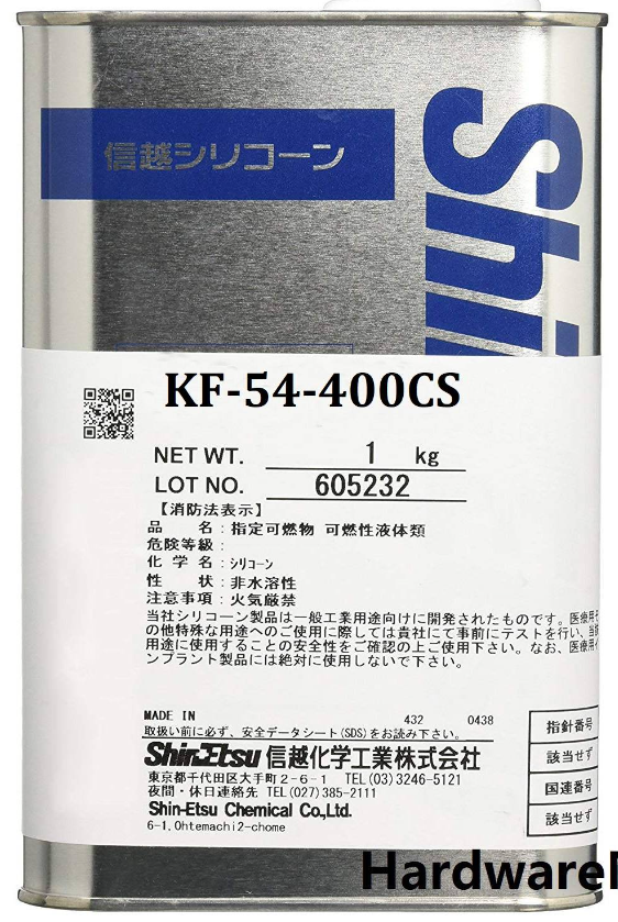 SHIN-ETSU KF-54 SHINETSU 1KG PHENYL METHYL SILICONE OIL 400CS KF54 SILICONE FLUID HIGH TEMPERATURE
